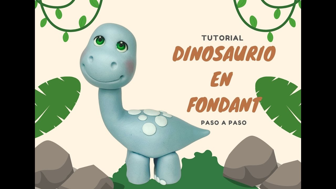 Cómo Hacer un Dinosaurio en Fondant// dinosaur cake topper//Matibel Creaciones en Fondant