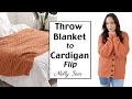 Throw Blanket to Cardigan Upcycle