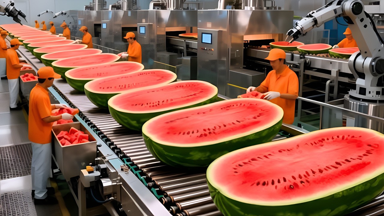 Inside a Modern Watermelon Processing Plant: From Whole Melons to Sweet ...
