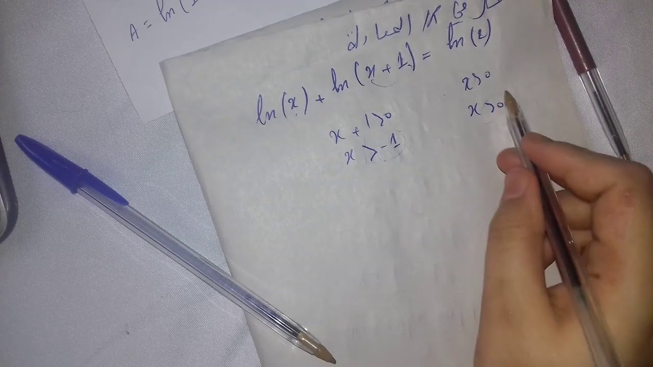 2 معادلات الخاصة بالدوال اللوغاريتمية  باك اداب احرار