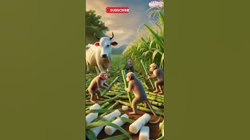 🐄Cow Protects Her Farm from Sneaky Monkeys 🍌#FarmLife #animals #EpicRescue #TrendingNow" #cute #help