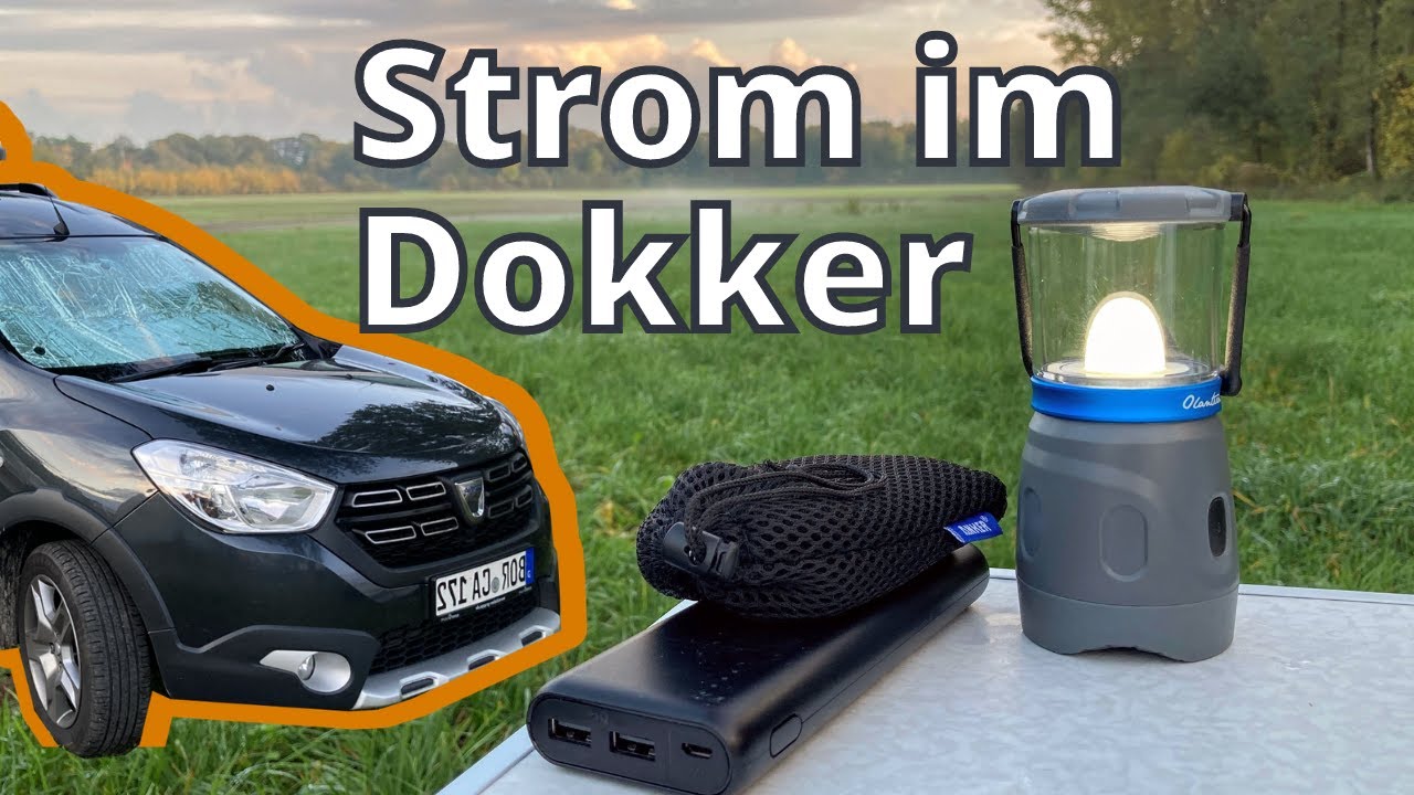 Ohne TEUREN AKKU 🔋 Strom im DOKKER Mini-Camper! Günstige und einfache Lösung für Strom, Licht etc.