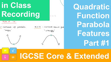 iGCSE Core Mathematics - Quadratic Functions - Parabola - Key Features - Part 1