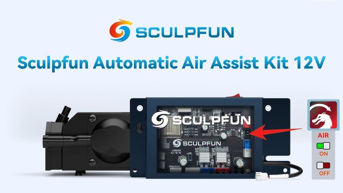 Original SCULPFUN S9 Air Assist Nozzle Kit(Without Air Pump) High Speed Air  Assist Full Metal Structure Perfectly Fits S9 Lasers Easy to Install  Upgraded Laser Engraving and Cutting Machine Accessory 