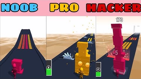 NOOB vs PRO vs HACKER in Stack Colors ❤️ All Levels Gameplay, NEW Games iOS, Android