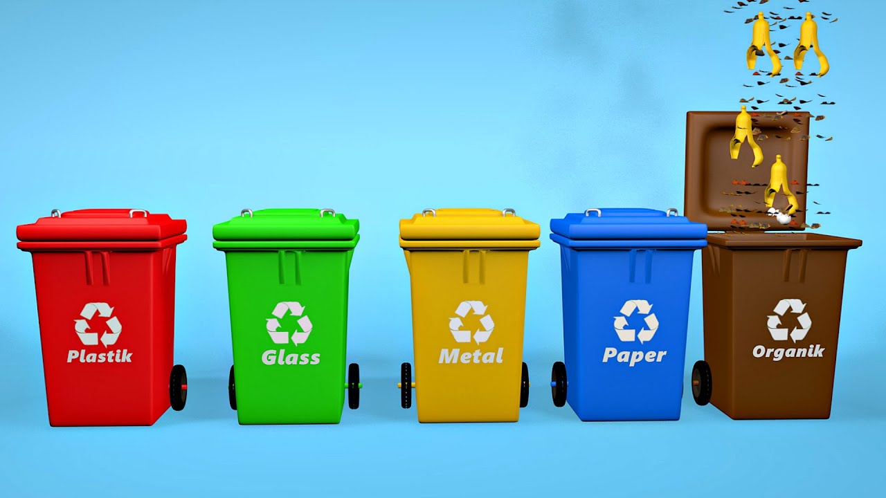 durable color code recycle dust bin