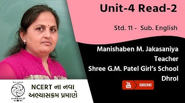 Standard 11- English - Unit 4 Read 2- Yog For Health | Part 1| Manishaben Jakasaniya | G M