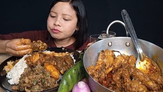 HOW TO COOK TASTE CHICKEN CURRY// CHICKEN LIVER CHUTNEY// CHICKEN PARTS MUKBANG