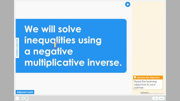Lesson 8.1 - Solve Inequalities Using a Negative Multiplicative Inverse (Learning Objective)