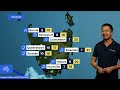 National Weather Forecast: Showers along the east coast, and in south-west WA