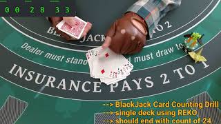 Learning to count down a deck of cards using REKO system - day 5 #blackjack