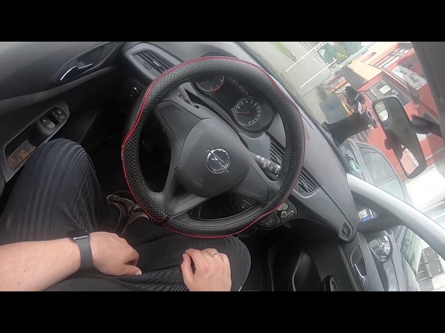 Leder-Lenkradbezug Für Opel Corsa D & E (2006-2019) - Schwarze Lenkradhülle