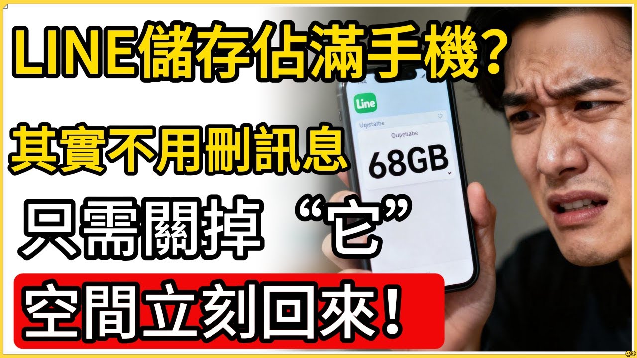 LINE儲存佔滿手機？其實不用刪訊息！只需關掉“它”，空間立刻回來！#Line清理 #手機儲存空間 #Line瘦身 #手機優化 #儲存空間不足