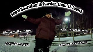 I WENT SNOWBOARDING *it didnt end well* | vlogmas day 24