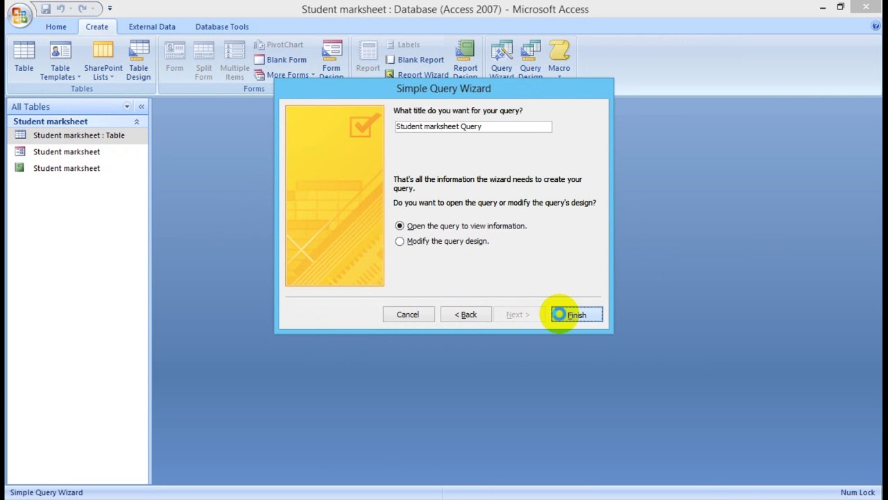 How to create report wizard and Query wizard in MS Access tutorial-04 ...