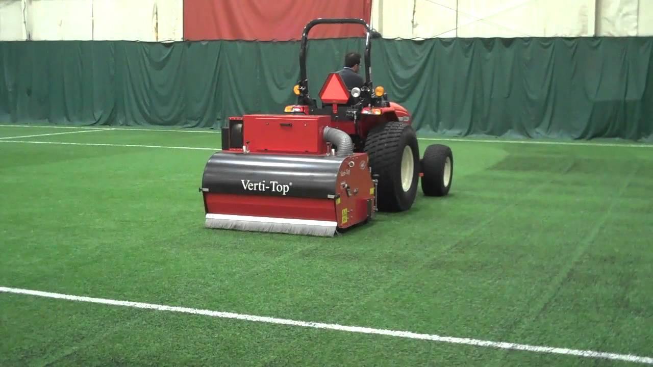 Redexim Vertitop with Vacuum attachment for artificial field maintenance -  YouTube