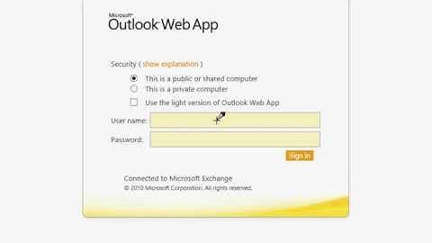 Changing Outlook Webmail Password in web browser