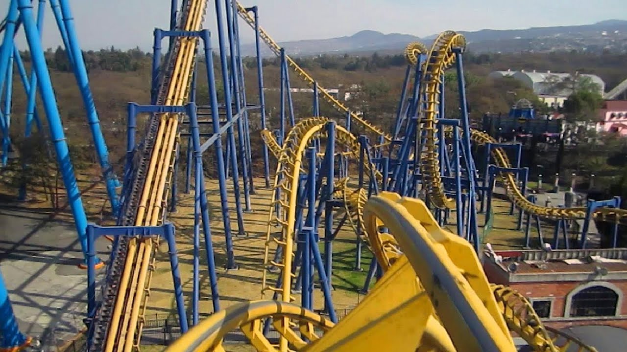 Batman The Ride front seat on-ride POV Six Flags Mexico México - YouTube