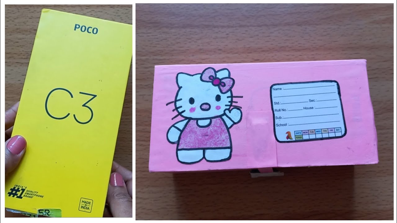 DIY pencil box from mobile boxHello kitty pencil boxHow to make