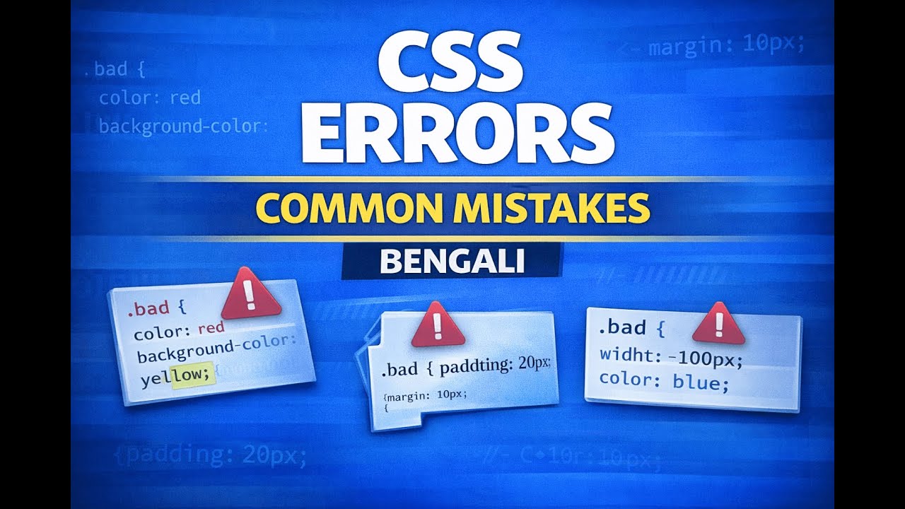 Common CSS Errors Explained in Bengali | Beginner Mistakes & Fixes ...