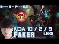 SKT T1 Faker EKKO vs CASSIOPEIA Mid - Patch 8.9 KR Ranked