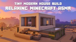 Minecraft ASMR 🏡 Building a Tiny Modern House with a Pool 😴 Close Up Whispers