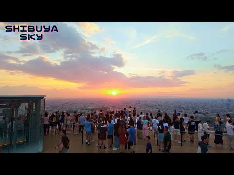 4K🌇Exquisite Moments of Perfect Sunset at Shibuya Sky from Sunset to Night View in Tokyo Japan 2024