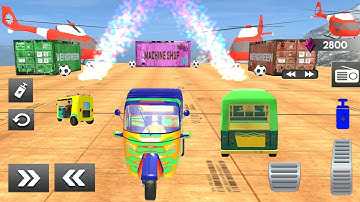 New Rickshaw Tuk Tuk Rickshaw 3D Stunt: Free Stunt Games 2021 Gameplay- iOS & Android #7