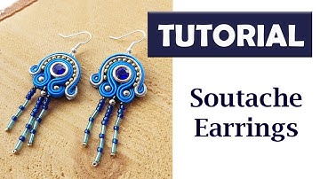 TUTORIAL Soutache Earrings, DIY Beadwork, How to make earrings, Handmade Embroidery