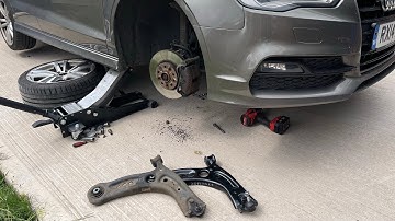 HOW TO REPLACE A FRONT SUSPENSION ARM ON  AUDI A3 2014