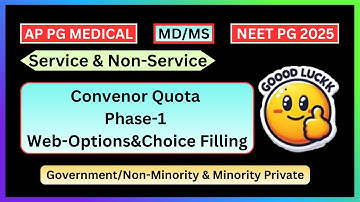👉AP CONVENOR QUOTA | PHASE-1 WEB-OPTIONS & CHOICE FILLING [MD/MS] Service & Non-Service #neetpg2025