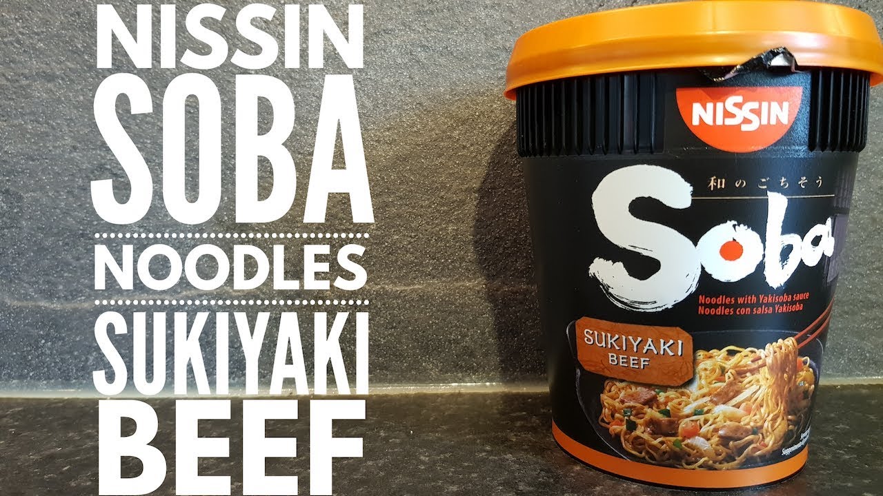Nissin Soba Noodles Sukiyaki Beef Review YouTube