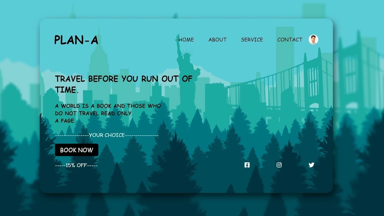 Landing Page Using HTML & CSS Only | Website Design | Step-By-Step ...
