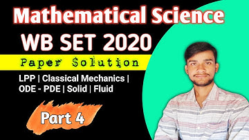 WB SET 2020 (Maths) ~ LPP | ODE | PDE | Mechanics | Fluid | Soild || Maths With Smart Tips ||