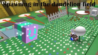 Spawning in the dandelion field | Bee Swarm Simulator