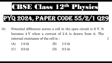 Natuurkunde klas 12 | Antwoorden 2024 | CBSE-raad | PYQ 2024 | Papiercode 55-2-1 | Set 1 | Vraag 29