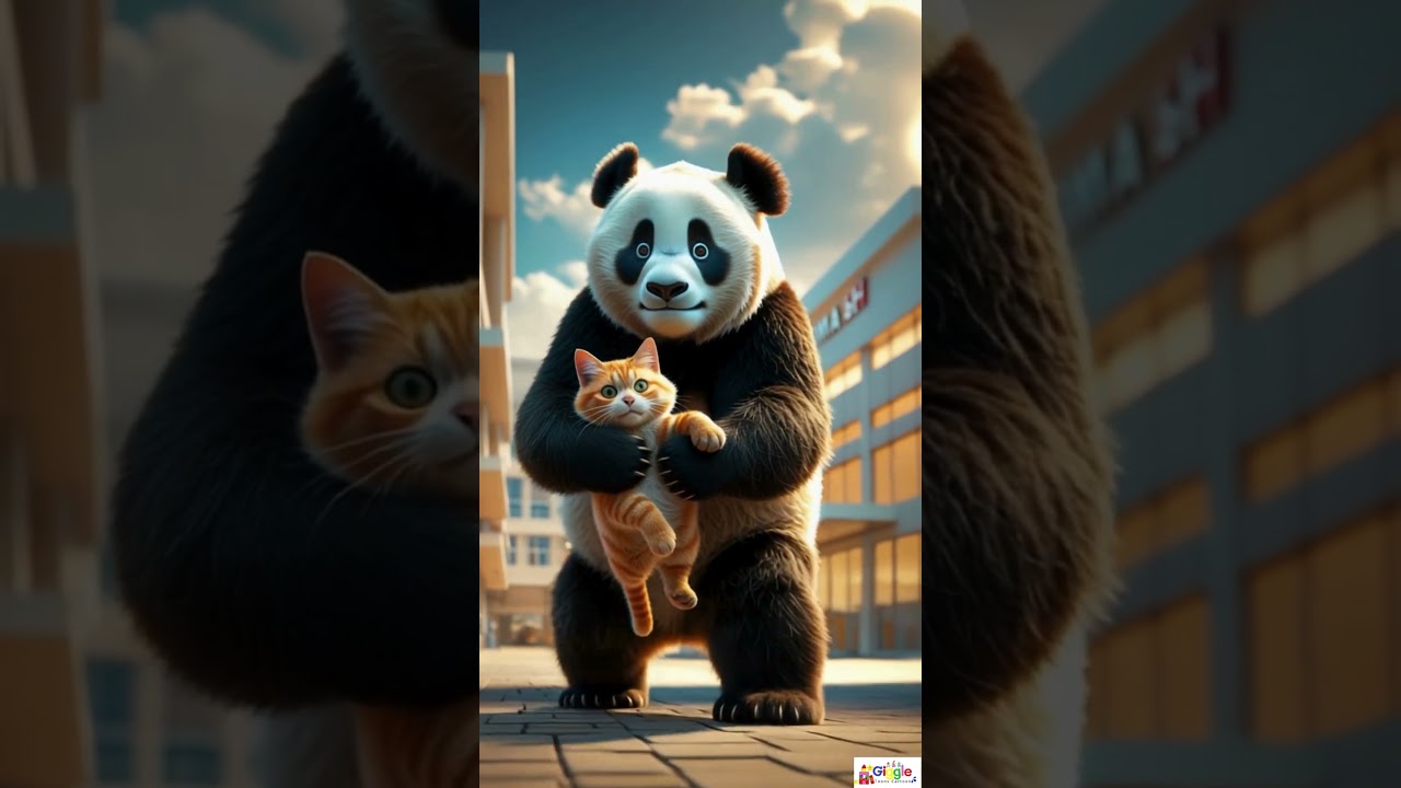 Panda's Kindness Saves the Day! 🐼🐱😊