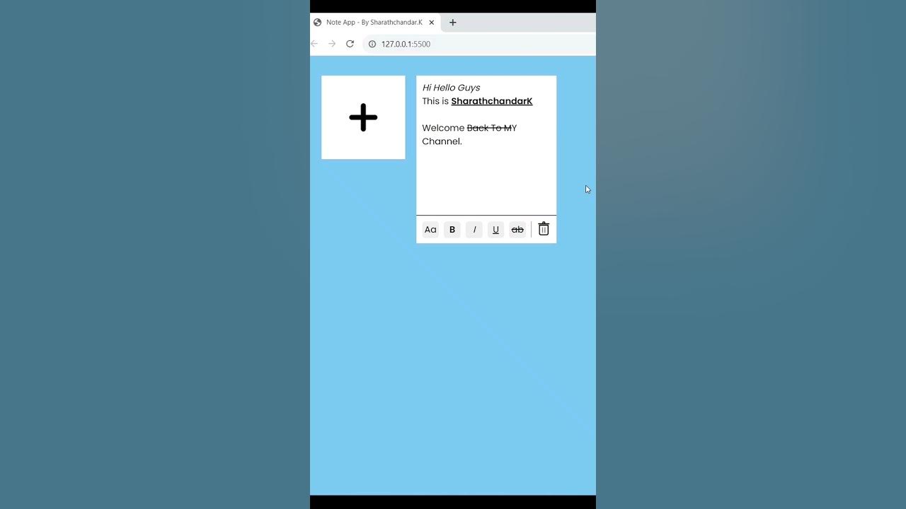 How to create sticky note app using HTML CSS Javascript. Full Video on ...
