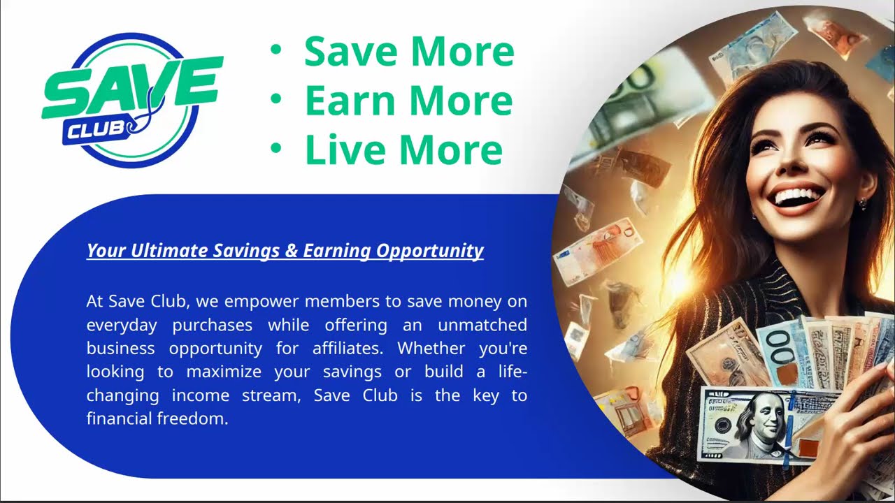 SAVE CLUB BUSINESS PRESENTATION - DISCOUNTS DEALS CASHBACK & SAVINGS (music only) TOP TEAM ROB BUSER