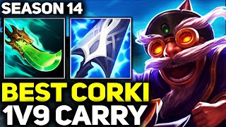 RANK 1 BEST CORKI IN THE WORLD 1V9 CARRY GAMEPLAY! | League of Legends