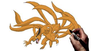 How To Draw Kurama (Kyuubi) | Step By Step | Naruto