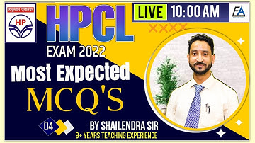 37   | HPCL MOST EXPECTED MCQS BY SHAILENDRA SIR