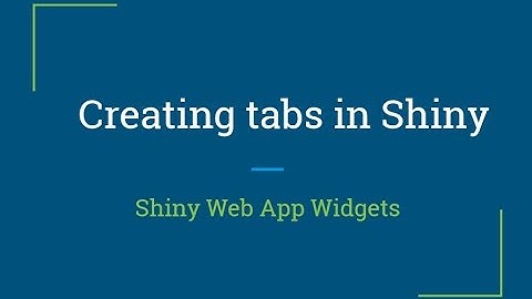 Shiny web app Tutorial | How to create tabs in Shiny Web App | R Programming Tutorial