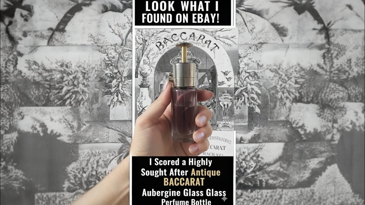 Antique Baccarat 1920s Aubergine Glass Atomizer Perfume Bottle eBay Score!