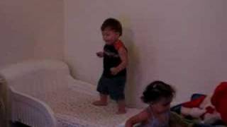 Jumping On Gracies Bed