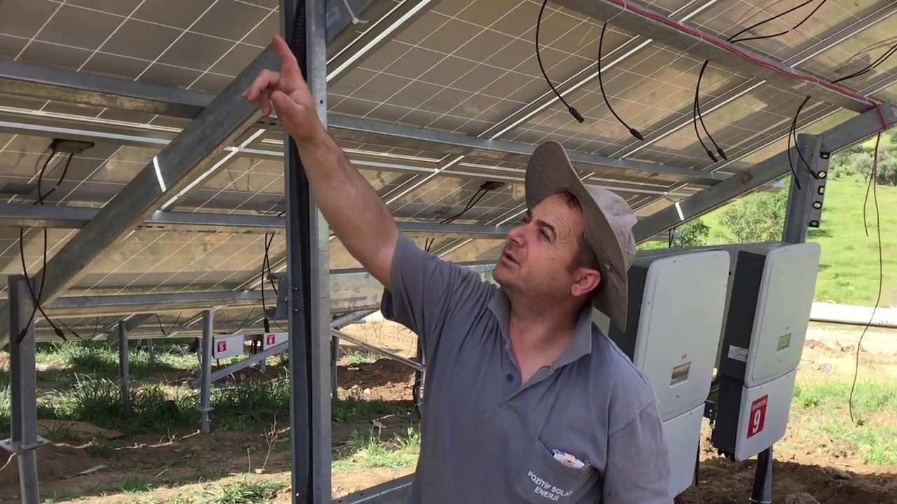 1 Megawattlık Güneş Enerji Santrali Montajı DC Kablolama işlemleri