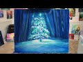 How To Paint A Little Blue Christmas Tree 🎄EASY STEP BY STEP 🎨 ACRYLIC PAINTING TUTORIAL