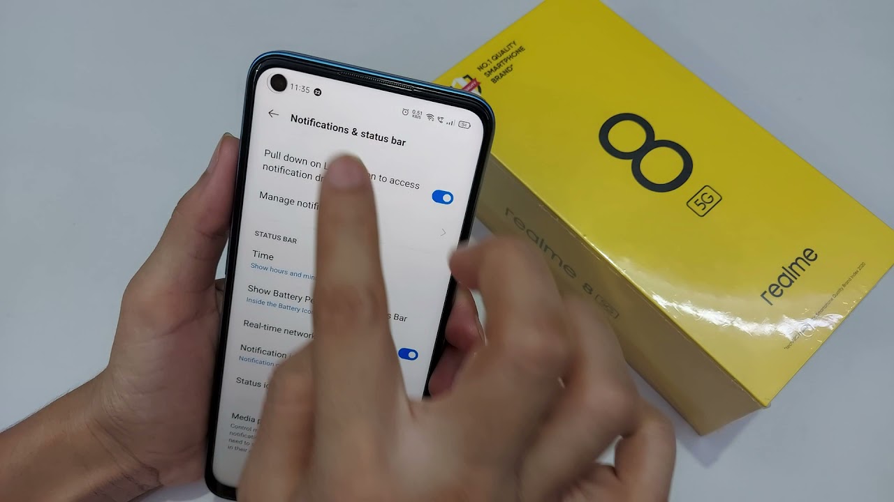 Notification Status Bar Setting in Realme 8 5G Notification Status