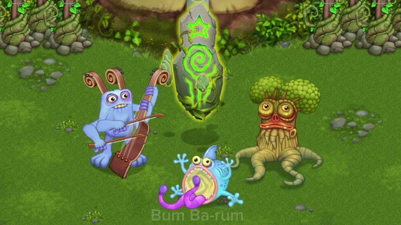 Plant Island Trio: Bowgart, Oaktopus, Pummel (My Singing Monsters)