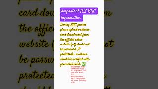 Important TCS BGC information regarding document upload #placement #tcs #placementcourse #placement